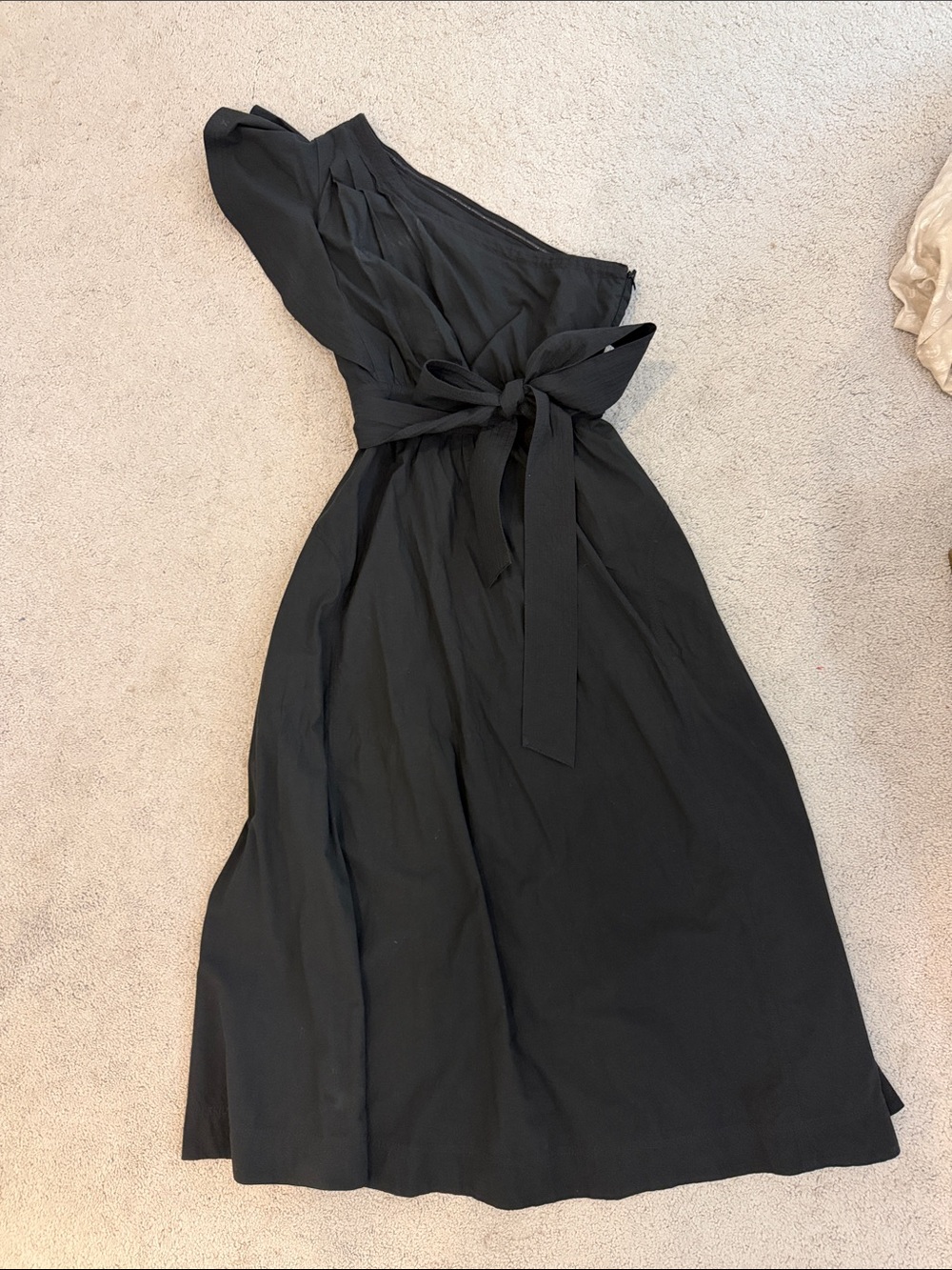 Madewell One-Shoulder Black Dress with Waist Tie size 4